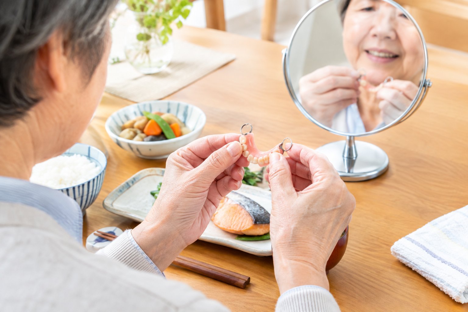部分入れ歯を修理・調整した後の食事と装着のポイント
