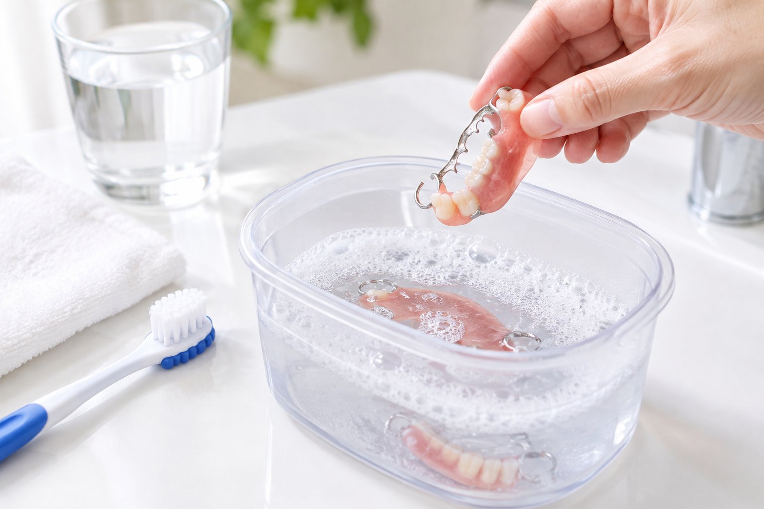 部分入れ歯の洗浄剤を使う頻度と選び方の基本